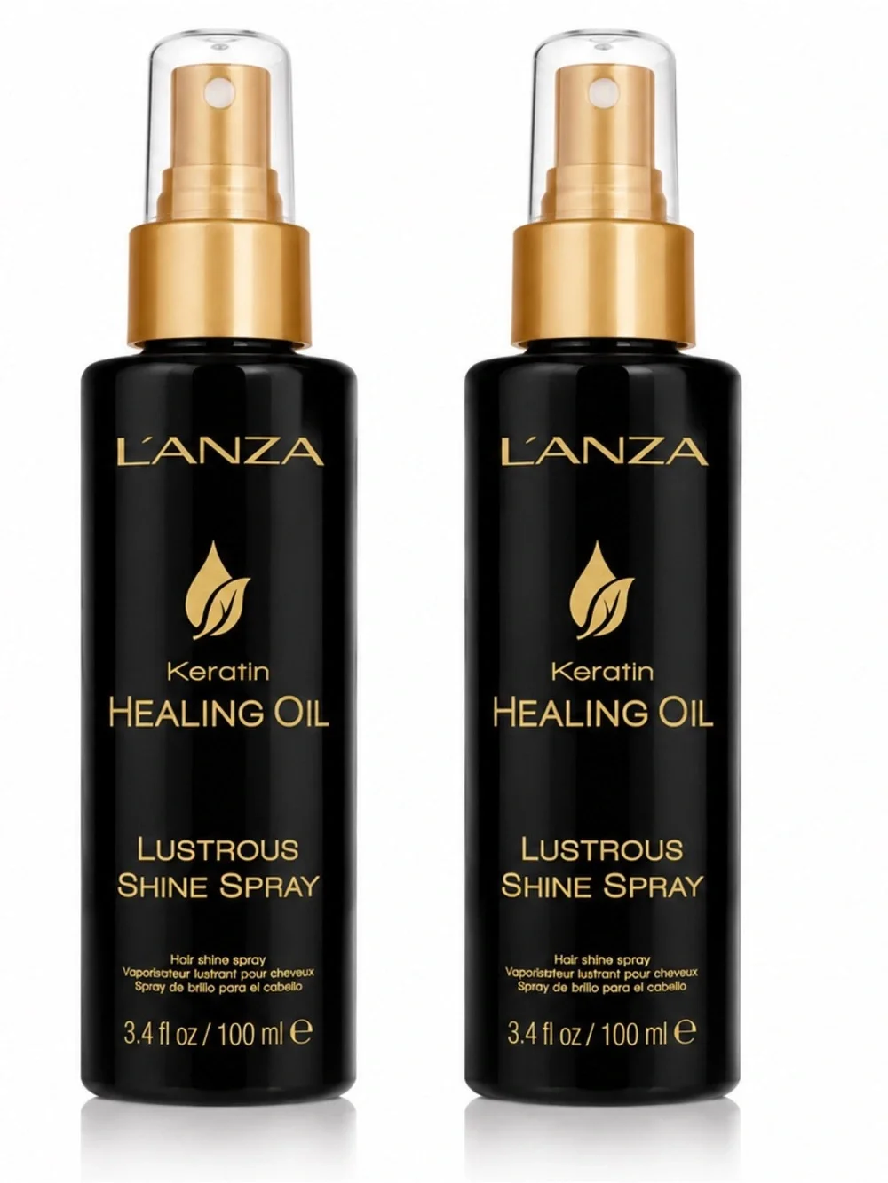 L’ANZA Keratin Healing Oil Lustrous Shine Spray 3.4 fl oz Duo Set 2 Pack